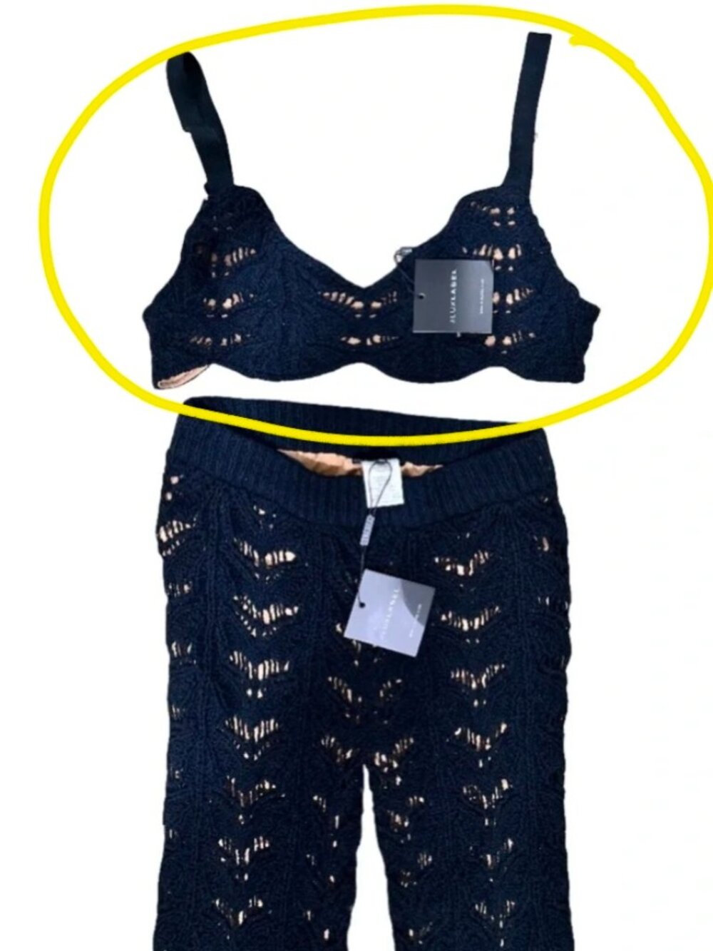 NWT JLUXLABEL Island Black Bralette Only